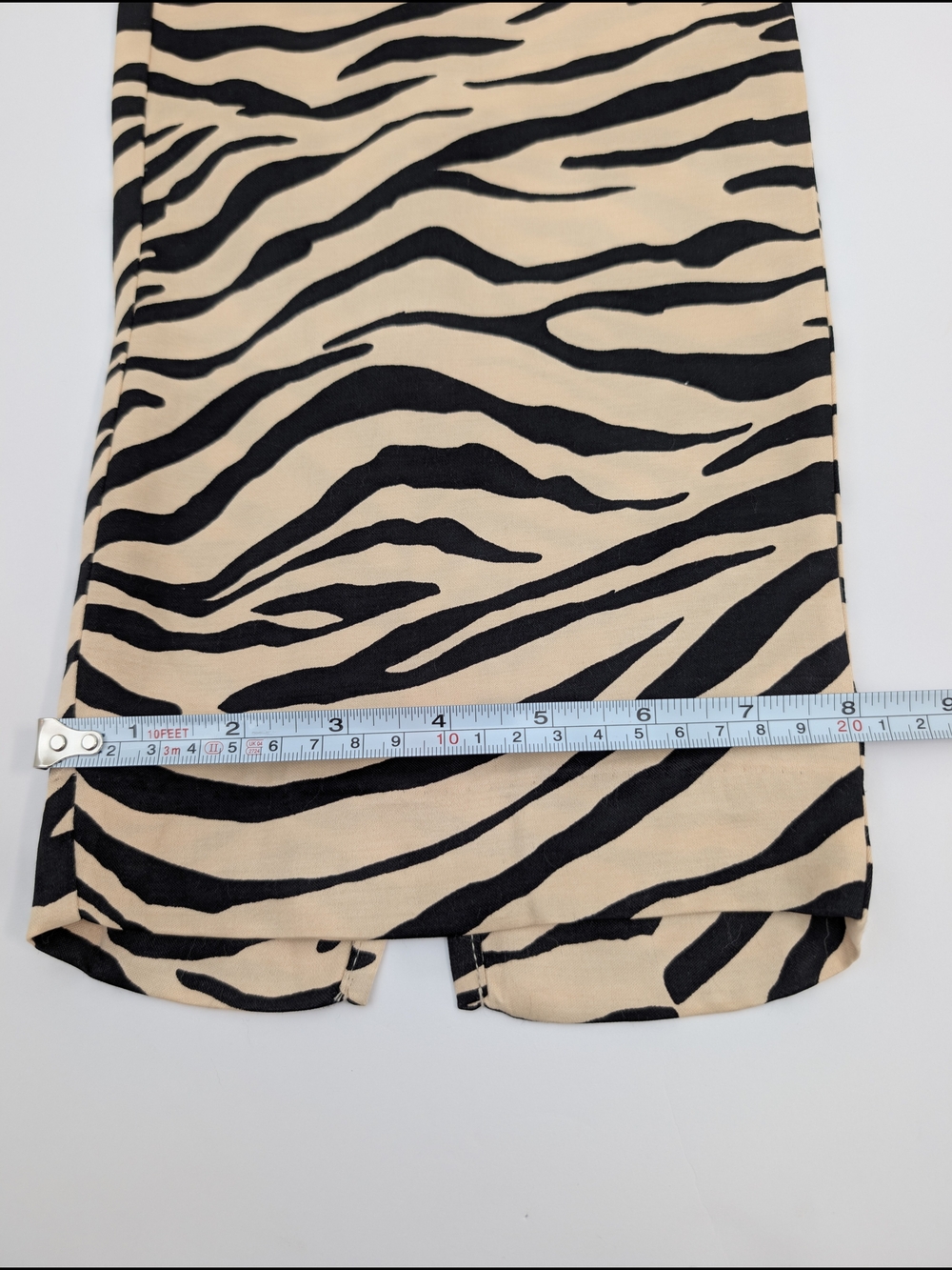 ZARA Women's Zebra Print Split Hem Straight-Leg Pants Viscose Beige Black S - Picture 12 of 13